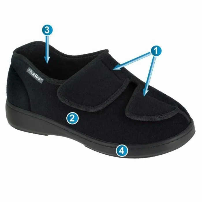 Athos Black Orthopedic Indoor/Outdoor Adpative Shoe Diabetic Friendly