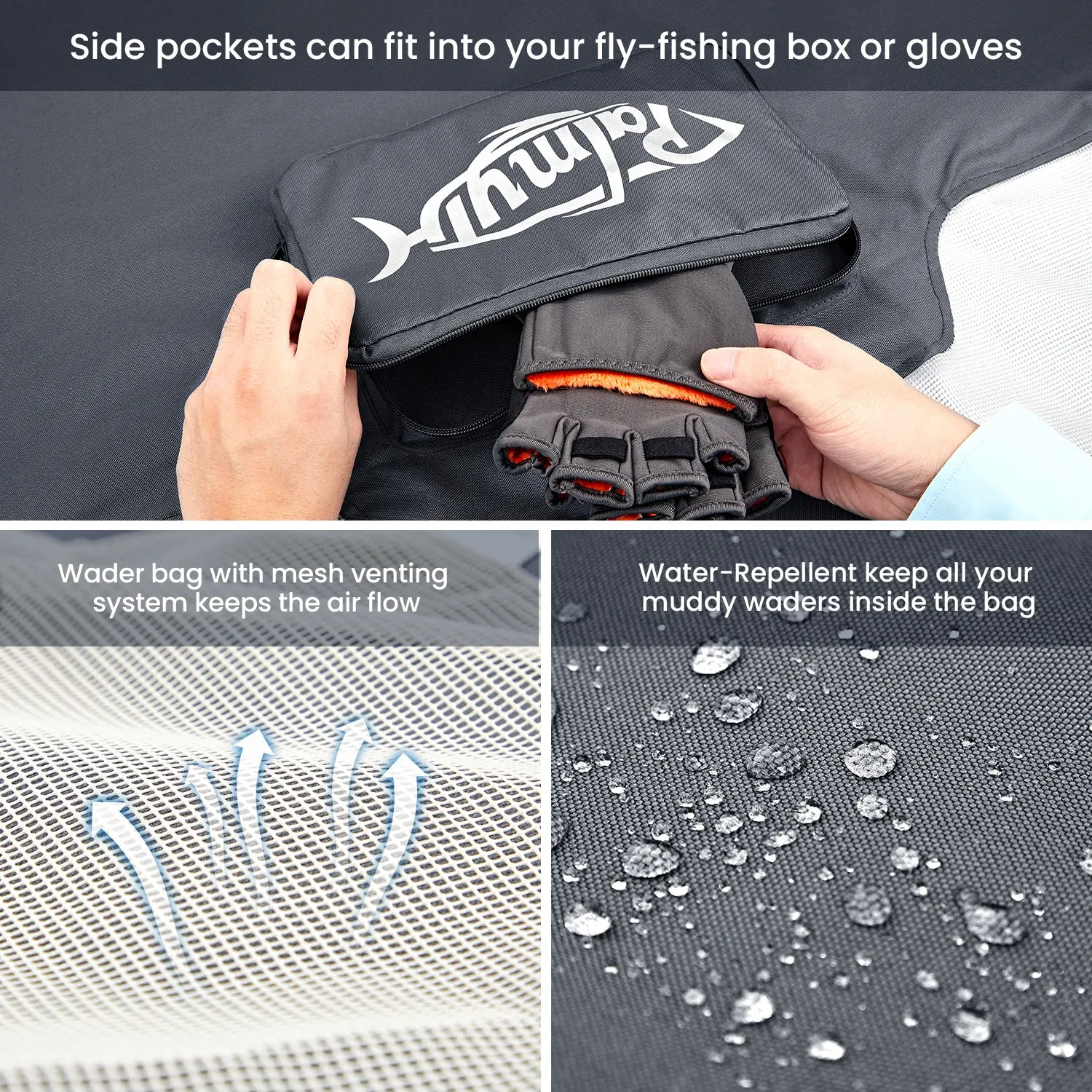 Fishing Wader Bag Packable Taco with Changing Mat